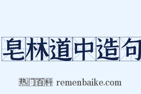 皂林道中造句是什么意思的图片